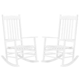 White Wooden Rocking Chair With Wavy Shape