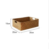 Straw Woven Rectangular Storage Baskets, Finishing Baskets, Woven Bamboo Baskets, Storage Baskets