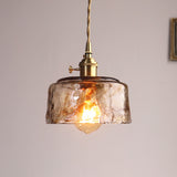 Vintage Brass Glass Chandelier