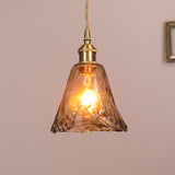 Vintage Brass Glass Chandelier