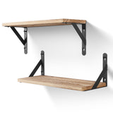 2x Wooden Floating Shelves Wall Mounted Display Storage Hold Rustic Industrial