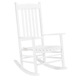 White Wooden Rocking Chair With Wavy Shape