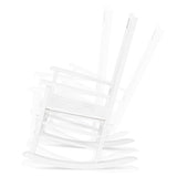 White Wooden Rocking Chair With Wavy Shape