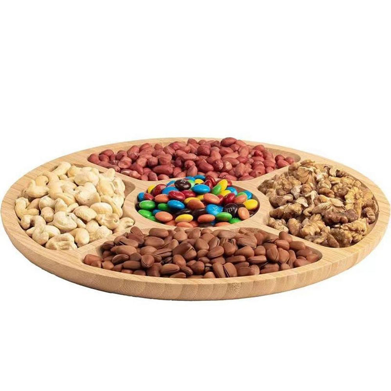 Bamboo Nut Storage Tray Split Tray