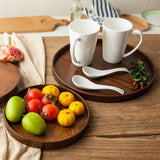 Solid wood round tray