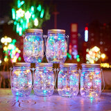 Solar Mason Bottle Hanging Light LED Creative Glass Jar Crack Light Wishing Light