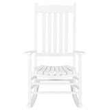 White Wooden Rocking Chair With Wavy Shape