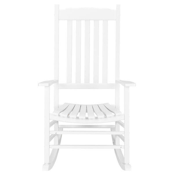 White Wooden Rocking Chair With Wavy Shape