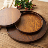 Solid wood round tray