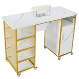 Manicure Table, Marbled Manicure Table