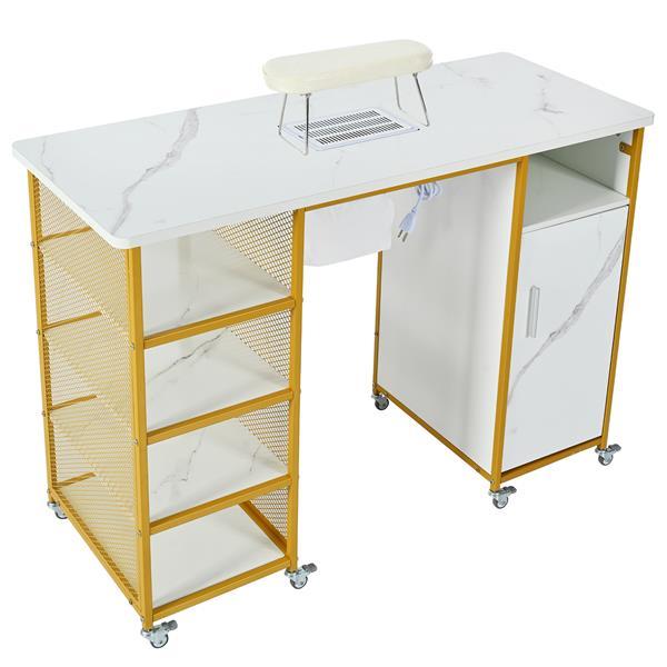 Manicure Table, Marbled Manicure Table