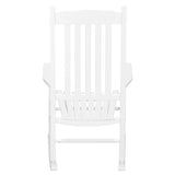 White Wooden Rocking Chair With Wavy Shape