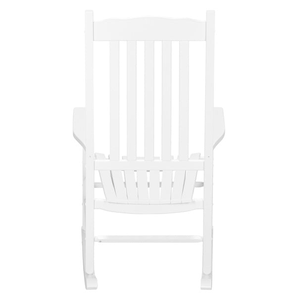 White Wooden Rocking Chair With Wavy Shape