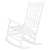 White Wooden Rocking Chair With Wavy Shape